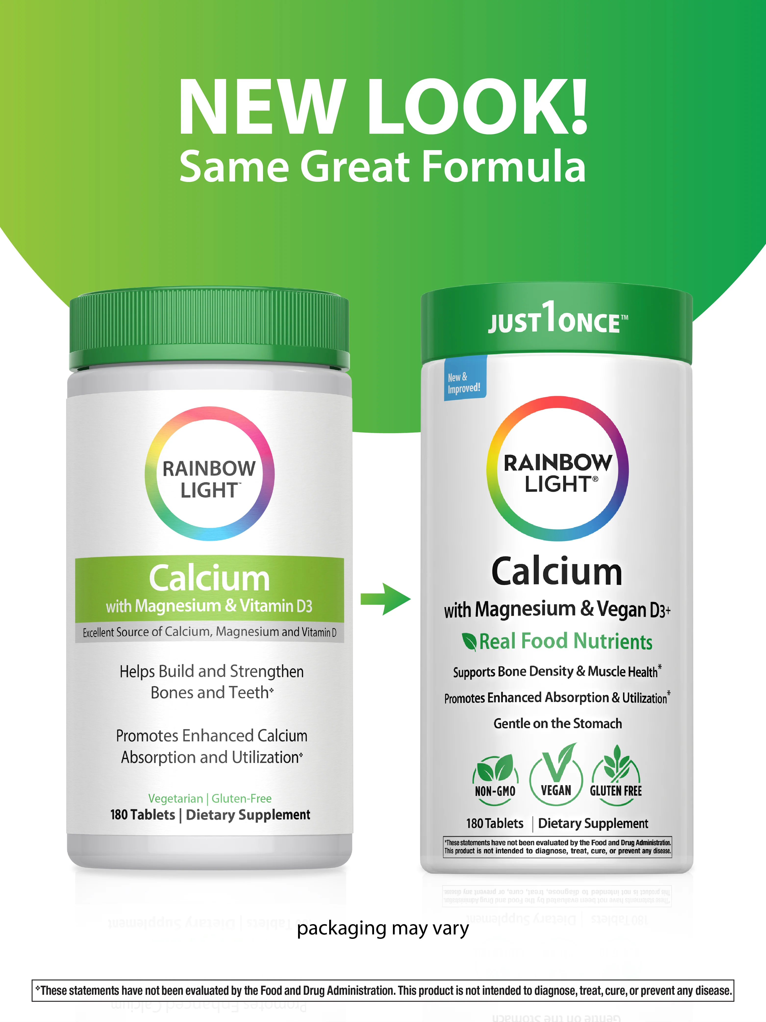 Calcium Magnesium and Vegan D3 + Real Food Nutrients, 180 Vegetarian Caplets - Image 4