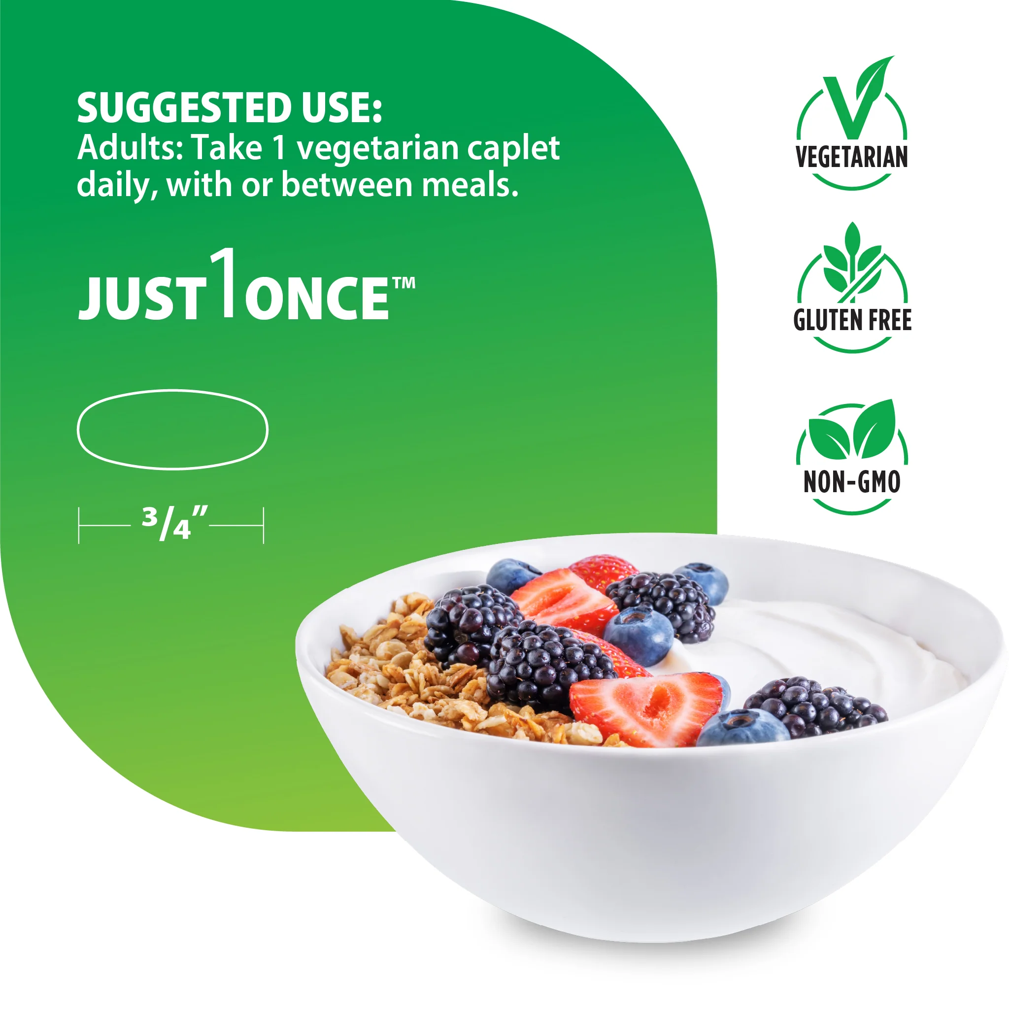 Men's One + Real Food Nutrients, 150 Vegetarian Caplets - Image 4