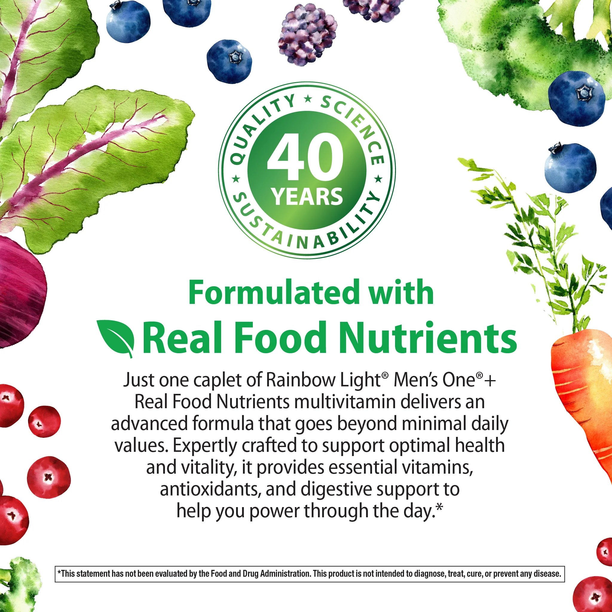 Men's One + Real Food Nutrients, 150 Vegetarian Caplets - Image 6