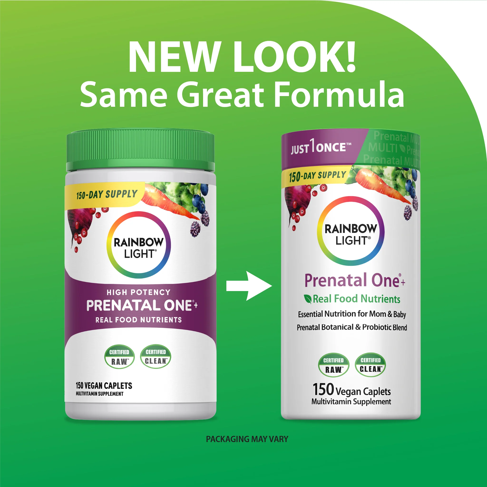 Prenatal One + Real Food Nutrients, 150 Vegan Caplets - Image 3