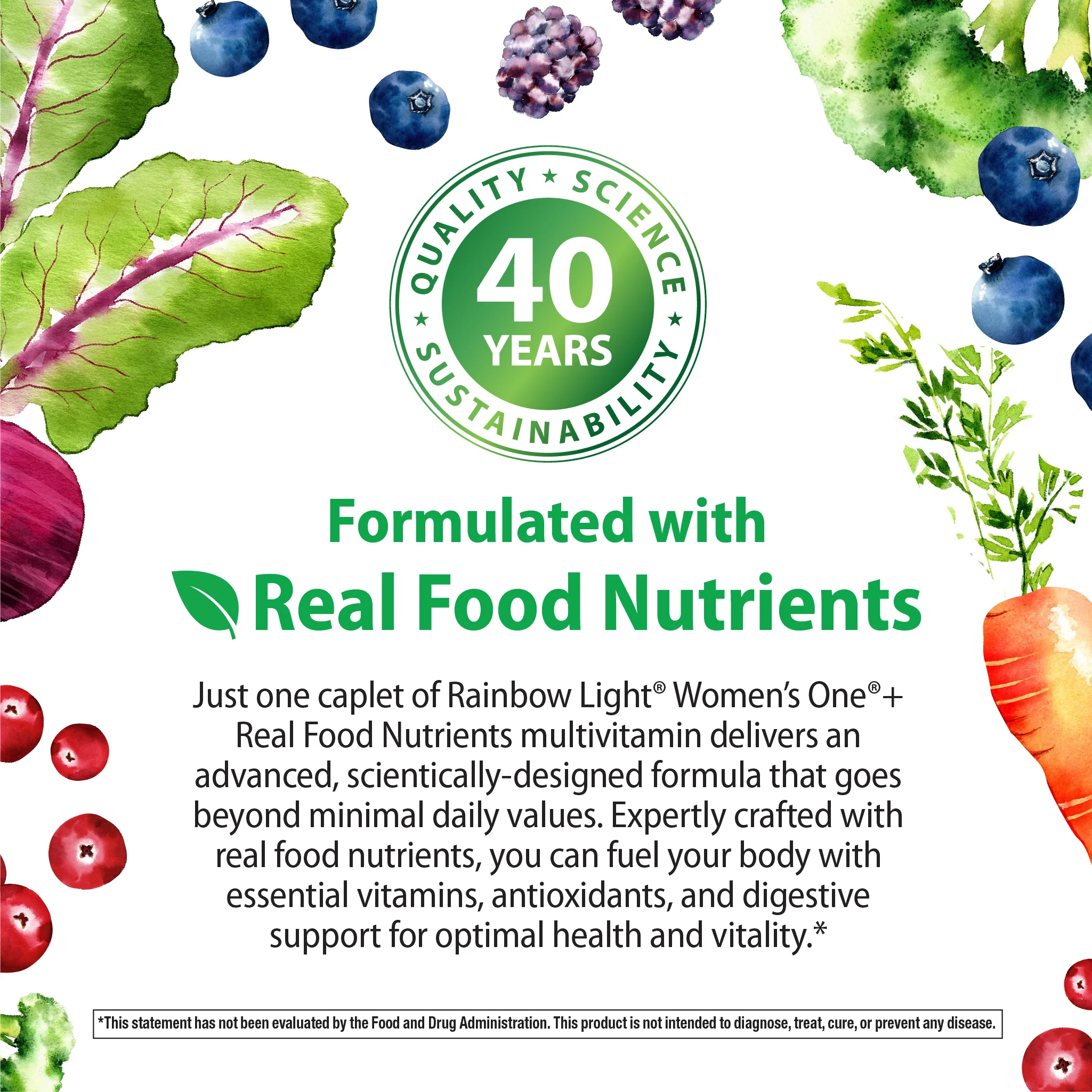 Women's One + Real Food Nutrients, 150 Vegetarian Caplets - Image 8